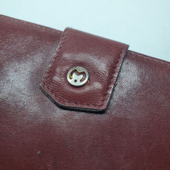 Vintage Rare Mila Schon Red Leather Long Bi-fold Wallet Super Soft Snap Close - Picture 3 of 11
